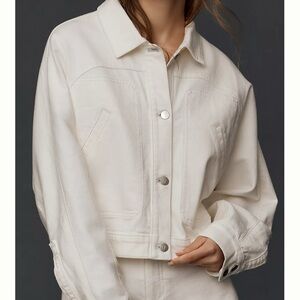 Anthropologie Pilcro White Denim Jacket